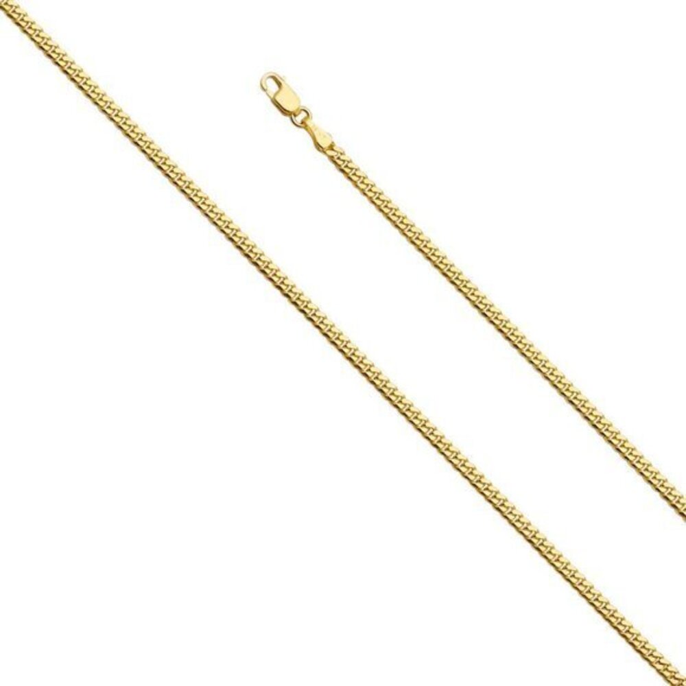 14K Yellow Gold 2.6mm Solid Miami Cuban Chain 20" inches